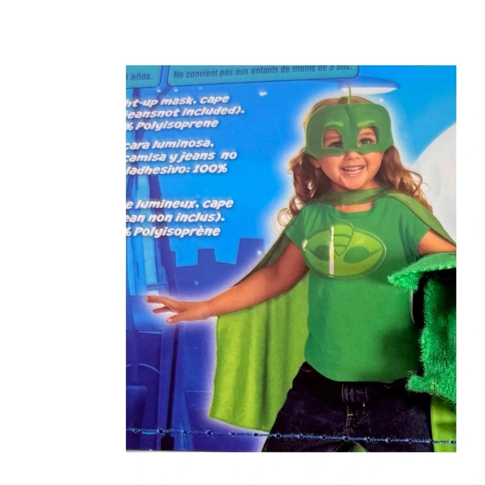 PJ Masks Power Heroes Gekko Light-Up Mask & Cape Accessory Kit Disguise New